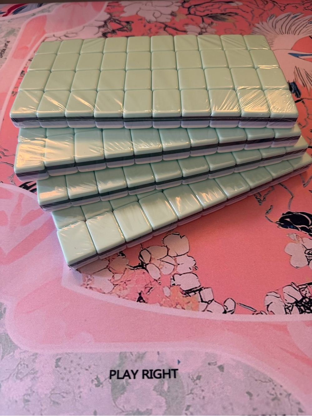 Seafoam Green, Navy, and Light Blue Mahjong Tiles